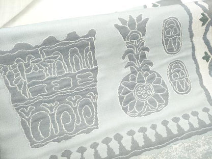 平和屋着物●六通柄袋帯 陶器花文 正絹 逸品 CABA4942hy