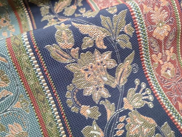 平和屋着物●本場筑前博多織　八寸名古屋帯　更紗花間道　正絹　逸品　CABA4968hy