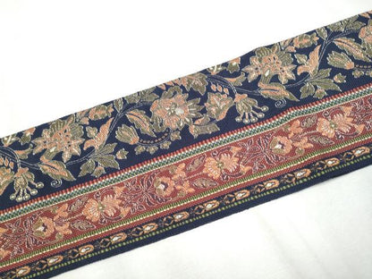 平和屋着物●本場筑前博多織　八寸名古屋帯　更紗花間道　正絹　逸品　CABA4968hy