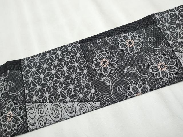 平和屋着物○つけ帯 色紙花文 正絹 逸品 CABA4976hy