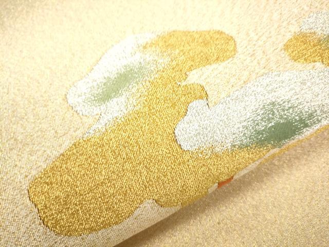 平和屋着物●爪掻き本綴れ つけ帯 枝松文 金銀糸 正絹 逸品 CABA4983hy