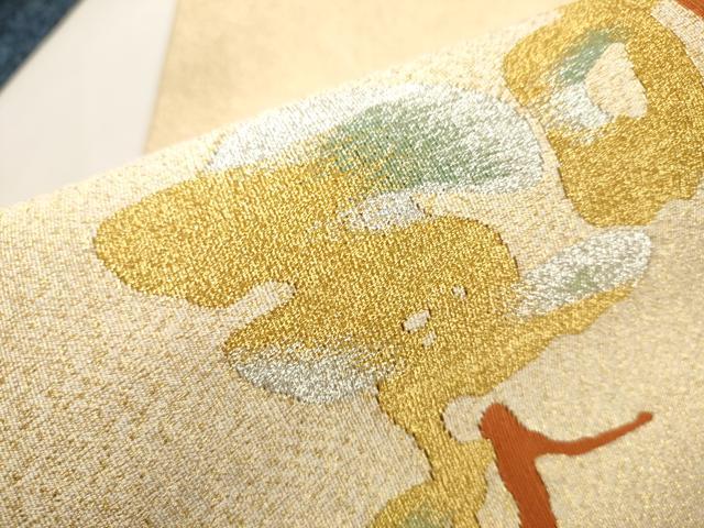 平和屋着物●爪掻き本綴れ つけ帯 枝松文 金銀糸 正絹 逸品 CABA4983hy