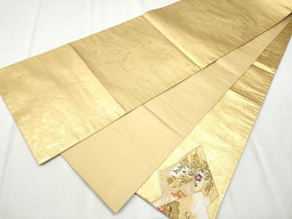 平和屋着物●西陣の名門 加納幸謹製 太鼓柄袋帯 唐織 琳派絵双紙 本金箔 正絹 逸品 CABA5019hy