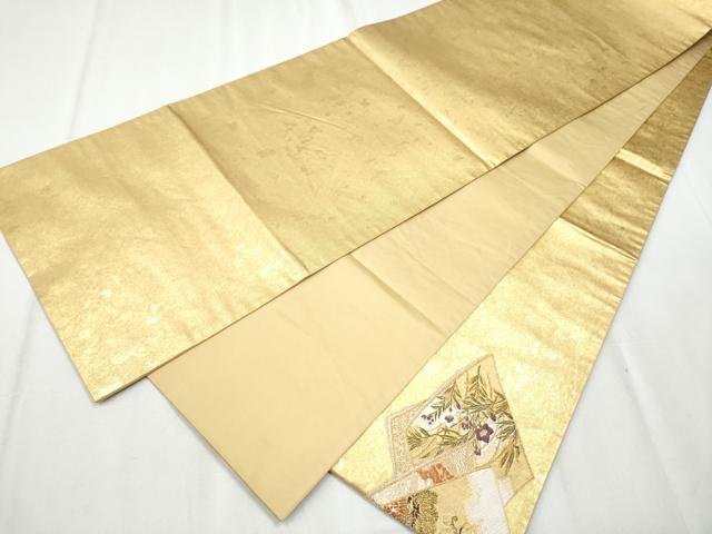 平和屋着物●西陣の名門 加納幸謹製 太鼓柄袋帯 唐織 琳派絵双紙 本金箔 正絹 逸品 CABA5019hy