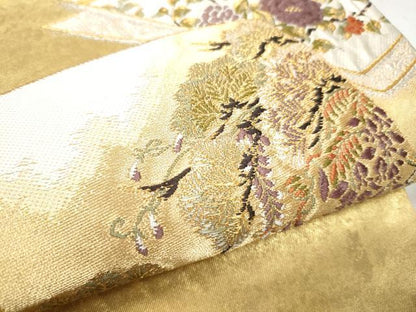 平和屋着物●西陣の名門 加納幸謹製 太鼓柄袋帯 唐織 琳派絵双紙 本金箔 正絹 逸品 CABA5019hy