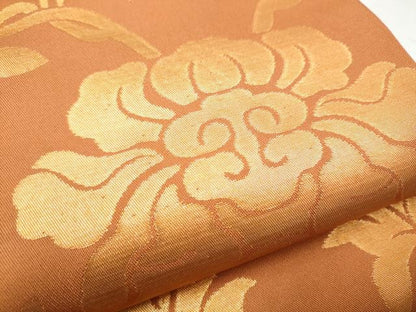 平和屋着物●織物一筋名門　織悦　全通柄　本袋帯　更紗花文　金糸　正絹　逸品　CABA5035hy