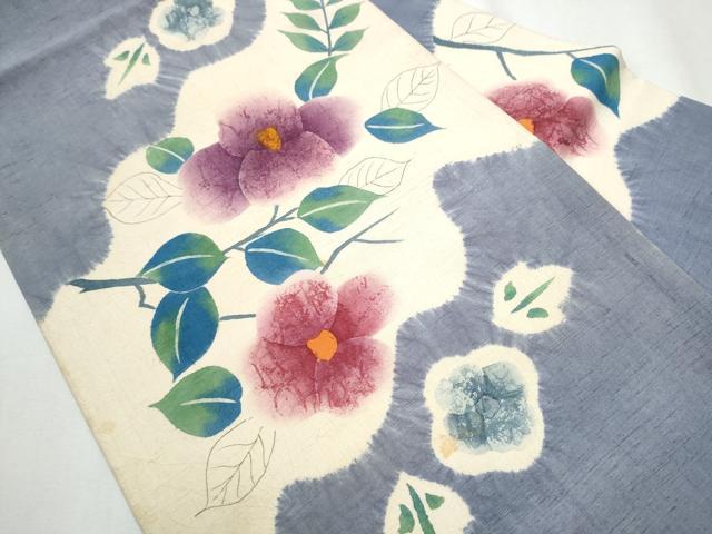 平和屋着物●九寸名古屋帯 紬地 絞り 枝花文 正絹 逸品 CABA5062hy