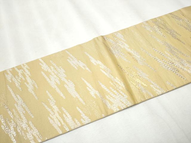 平和屋着物●九寸名古屋帯　エ霞文　金銀糸　正絹　逸品　CABA5067hy