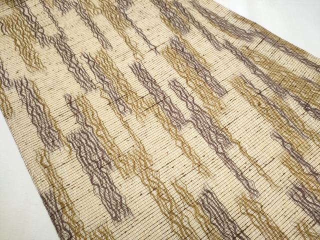平和屋着物▽スリーシーズン 春夏秋 全通柄 九寸名古屋帯 櫛織 霞文 正絹 逸品 CABA5083hy