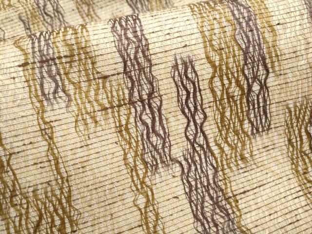 平和屋着物▽スリーシーズン 春夏秋 全通柄 九寸名古屋帯 櫛織 霞文 正絹 逸品 CABA5083hy