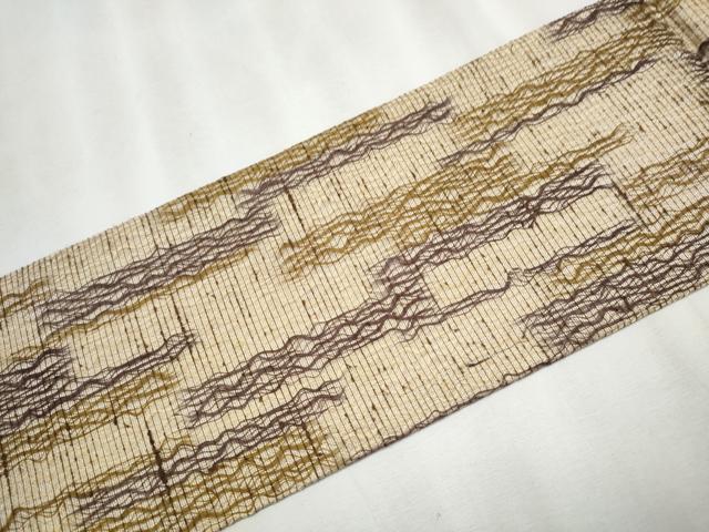 平和屋着物▽スリーシーズン 春夏秋 全通柄 九寸名古屋帯 櫛織 霞文 正絹 逸品 CABA5083hy