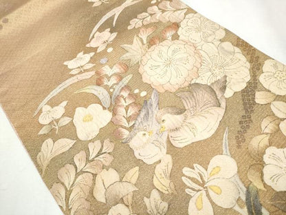 平和屋着物●両面 六通柄袋帯 辻が花 金彩 正絹 逸品 CABA5115hy
