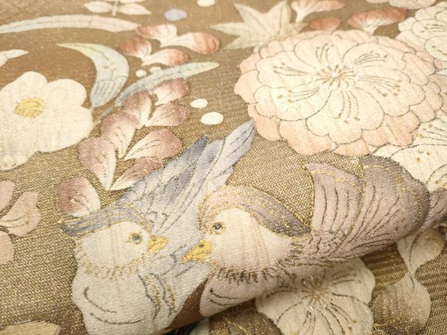 平和屋着物●両面 六通柄袋帯 辻が花 金彩 正絹 逸品 CABA5115hy