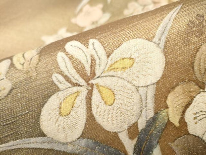 平和屋着物●両面 六通柄袋帯 辻が花 金彩 正絹 逸品 CABA5115hy