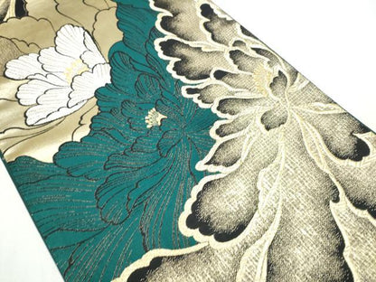 平和屋着物●六通柄袋帯　花舞袖　八尺紋　金銀糸　正絹　逸品　CABA5134hy