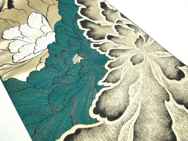 平和屋着物●六通柄袋帯　花舞袖　八尺紋　金銀糸　正絹　逸品　CABA5134hy