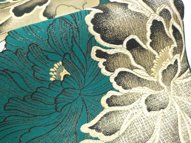 平和屋着物●六通柄袋帯　花舞袖　八尺紋　金銀糸　正絹　逸品　CABA5134hy