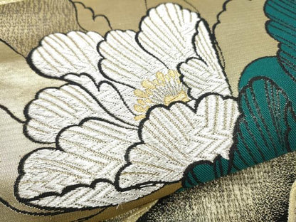 平和屋着物●六通柄袋帯　花舞袖　八尺紋　金銀糸　正絹　逸品　CABA5134hy
