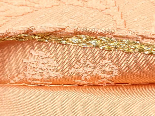 平和屋着物●六通柄袋帯　唐錦　歌桜花丸文　正絹　逸品　CABA5136hy