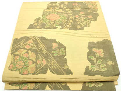 平和屋着物●六通柄袋帯　鳥獣花文　正絹　逸品　CABA5139hy