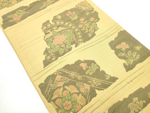 平和屋着物●六通柄袋帯　鳥獣花文　正絹　逸品　CABA5139hy