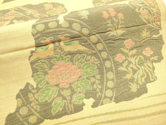 平和屋着物●六通柄袋帯　鳥獣花文　正絹　逸品　CABA5139hy
