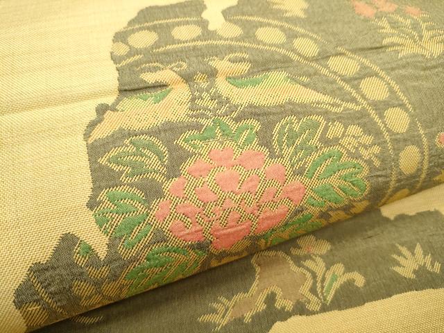 平和屋着物●六通柄袋帯　鳥獣花文　正絹　逸品　CABA5139hy