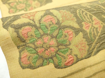 平和屋着物●六通柄袋帯　鳥獣花文　正絹　逸品　CABA5139hy