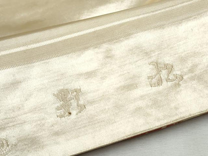 平和屋着物●アンティーク 大正ロマン 六通柄 京袋帯 刺繍 龍 金銀彩 正絹 逸品 CABA5145hy