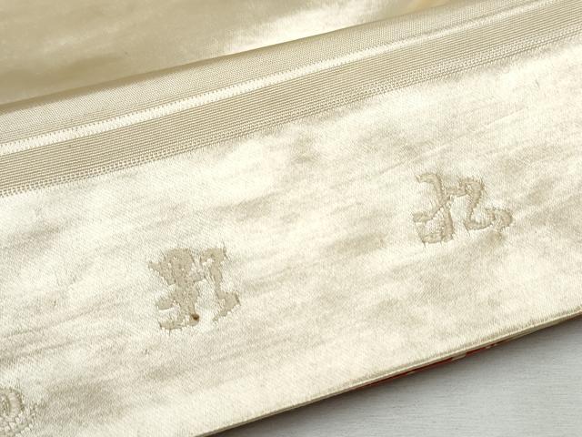 平和屋着物●アンティーク 大正ロマン 六通柄 京袋帯 刺繍 龍 金銀彩 正絹 逸品 CABA5145hy