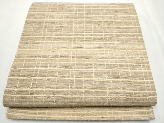 平和屋着物○インド・アッサム 野蚕糸 手織 ムガシルク 全通柄袋帯 格子柄