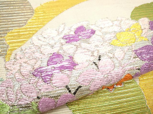 平和屋着物＊夏物　龍村平蔵製　六通柄　本袋帯　あじさい　金銀糸　正絹　逸品　CABA5196hy