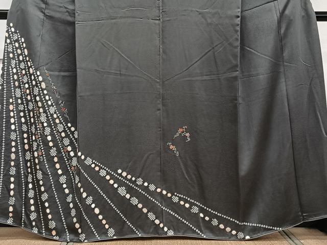 平和屋着物□訪問着 絞り 刺繍 花唐草文 金彩 正絹 逸品 CABA5268xi