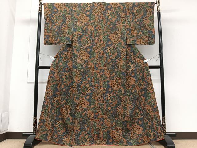 平和屋着物■上質な小紋　短冊花鳥文　正絹　逸品　CABA5514xi
