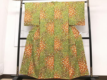 平和屋着物■上質な小紋　花尽し　金彩　正絹　逸品　CABA5520xi