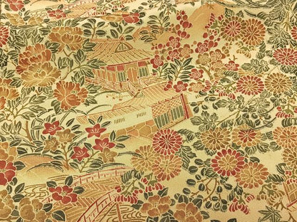 平和屋着物■上質な小紋　風景花文　正絹　逸品　CABA5548xi