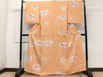 平和屋着物■上質な小紋　ろうけつ染め　舞花文　暈し染め　正絹　逸品　CABA5591xi