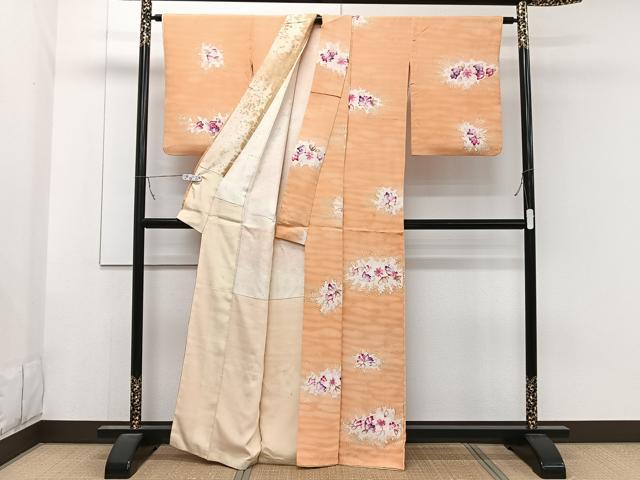 平和屋着物■上質な小紋　ろうけつ染め　舞花文　暈し染め　正絹　逸品　CABA5591xi