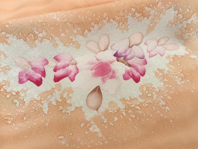平和屋着物■上質な小紋　ろうけつ染め　舞花文　暈し染め　正絹　逸品　CABA5591xi