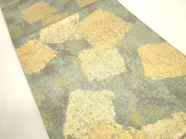 平和屋着物▼六通柄袋帯 色紙重ね文 金彩 引箔 正絹 逸品 CABA5604ak