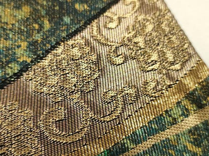 平和屋着物▼六通柄袋帯　流線の舞　金糸　引箔　正絹　逸品　CABA5902ak