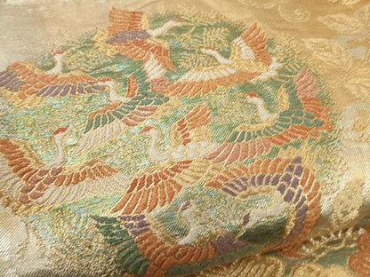 平和屋着物▼六通柄袋帯　太子円雅　金糸　引箔　正絹　逸品　CABA5952ak