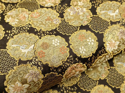 平和屋着物●織匠十一代目 篠屋宗兵衛 謹製　綴れ唐織　六通柄袋帯　雪輪花文　金糸　正絹　逸品　未使用　CABA5986ak