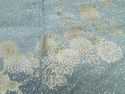 平和屋着物●訪問着　枝花文　たたき染め　金彩　洗える着物　CABA6003vf