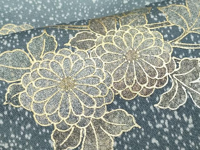 平和屋着物●訪問着　枝花文　たたき染め　金彩　洗える着物　CABA6003vf