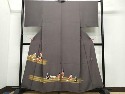 平和屋着物●色留訪問着　作家物　人物文　鈴乃屋扱い　正絹　逸品　CABA6005vf