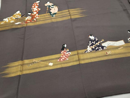 平和屋着物●色留訪問着　作家物　人物文　鈴乃屋扱い　正絹　逸品　CABA6005vf