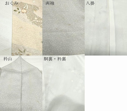 平和屋着物●訪問着 草花文 金彩 正絹 逸品 CABA6008vf