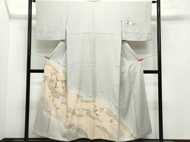 平和屋着物●訪問着 草花文 金彩 正絹 逸品 CABA6008vf