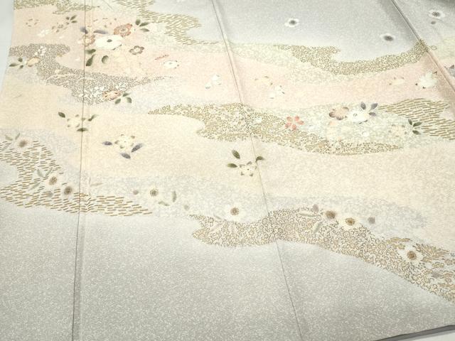 平和屋着物●訪問着 草花文 金彩 正絹 逸品 CABA6008vf